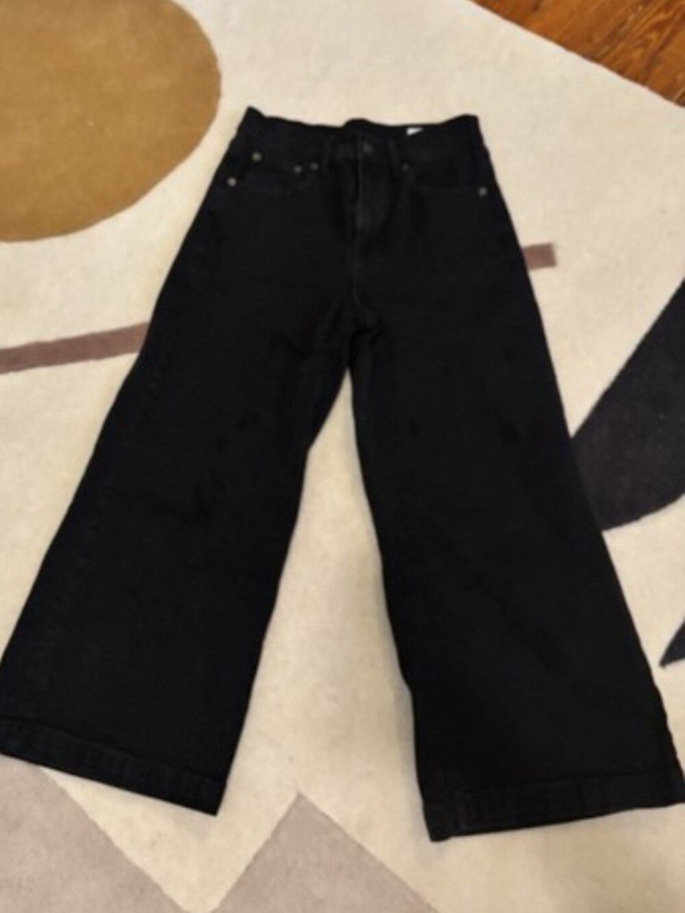 GAP high rise stride ankle black jeans